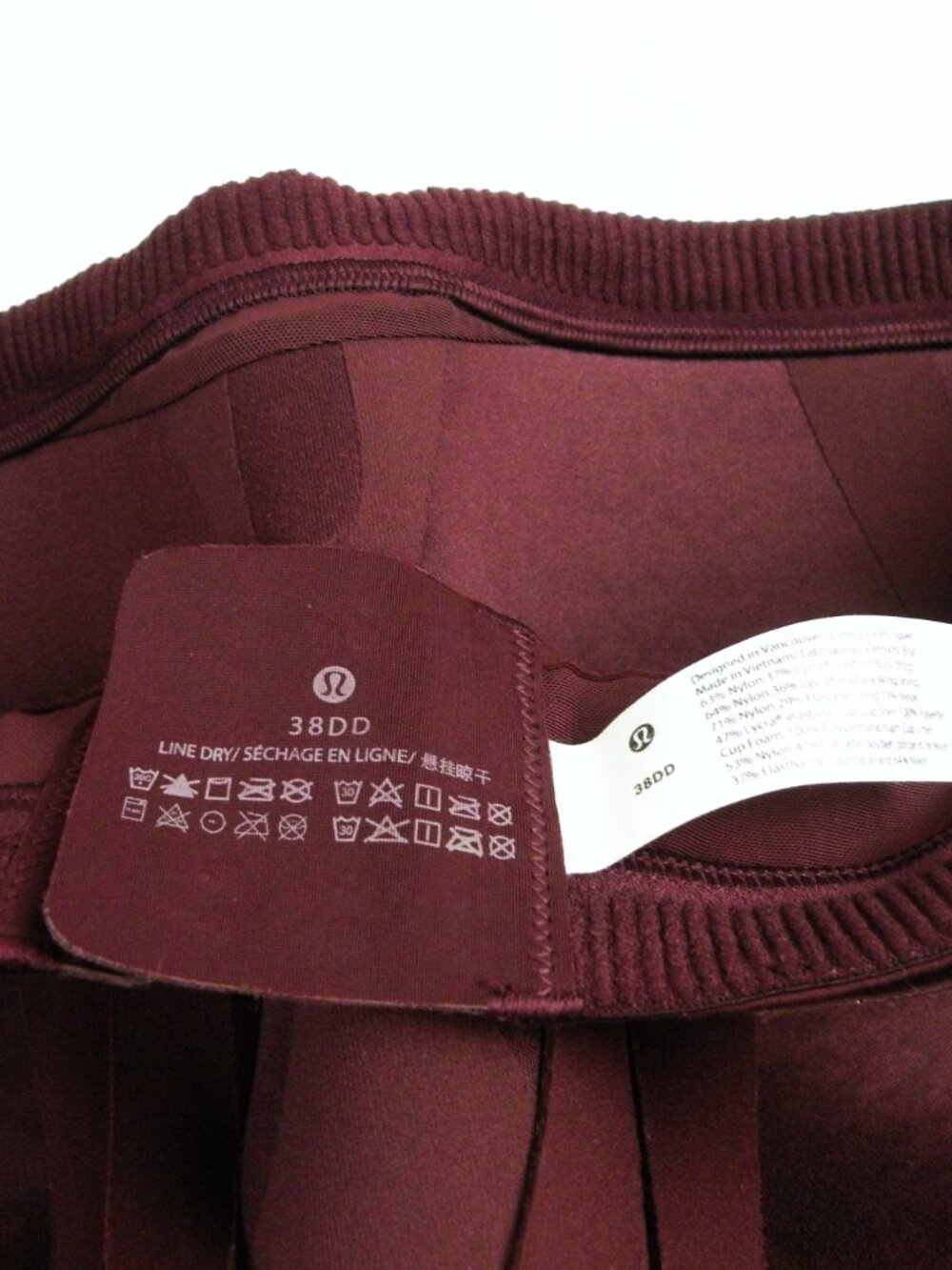 Lululemon Air Support Bra Deep Burgundy Sports Bra 38DD NEW! - Picture 7 of 7